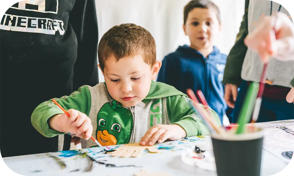 Kid enjoying painting