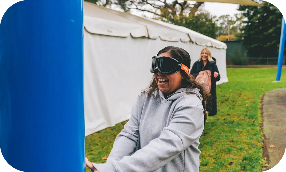 Woman enjoying an outdoor activity