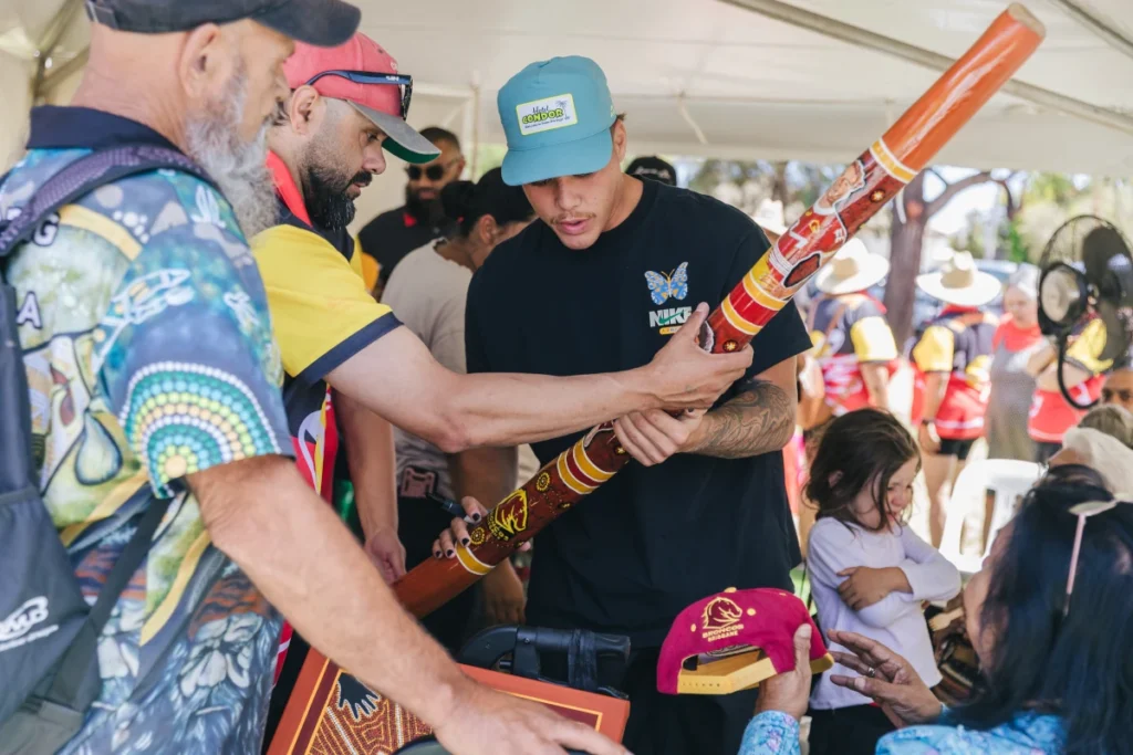 Man checking an item